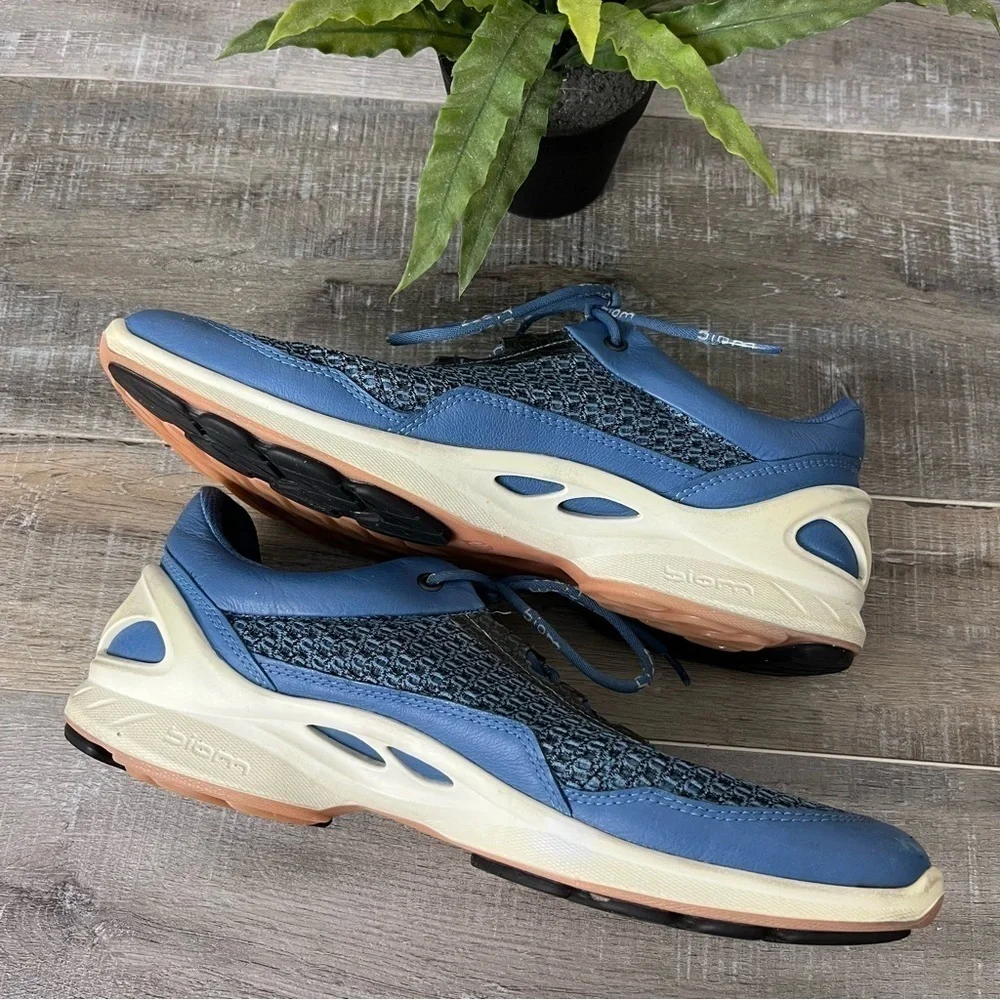 ECCO Biom Blue Leather Mesh Sneaker Size US 10
